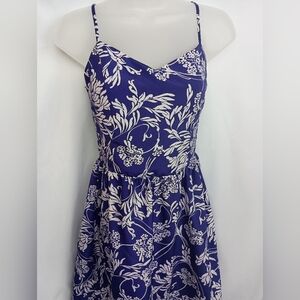 GAP Summer Whimsigoth FeminineDark Romantic Blue White Floral Mini Sundress Sz 4